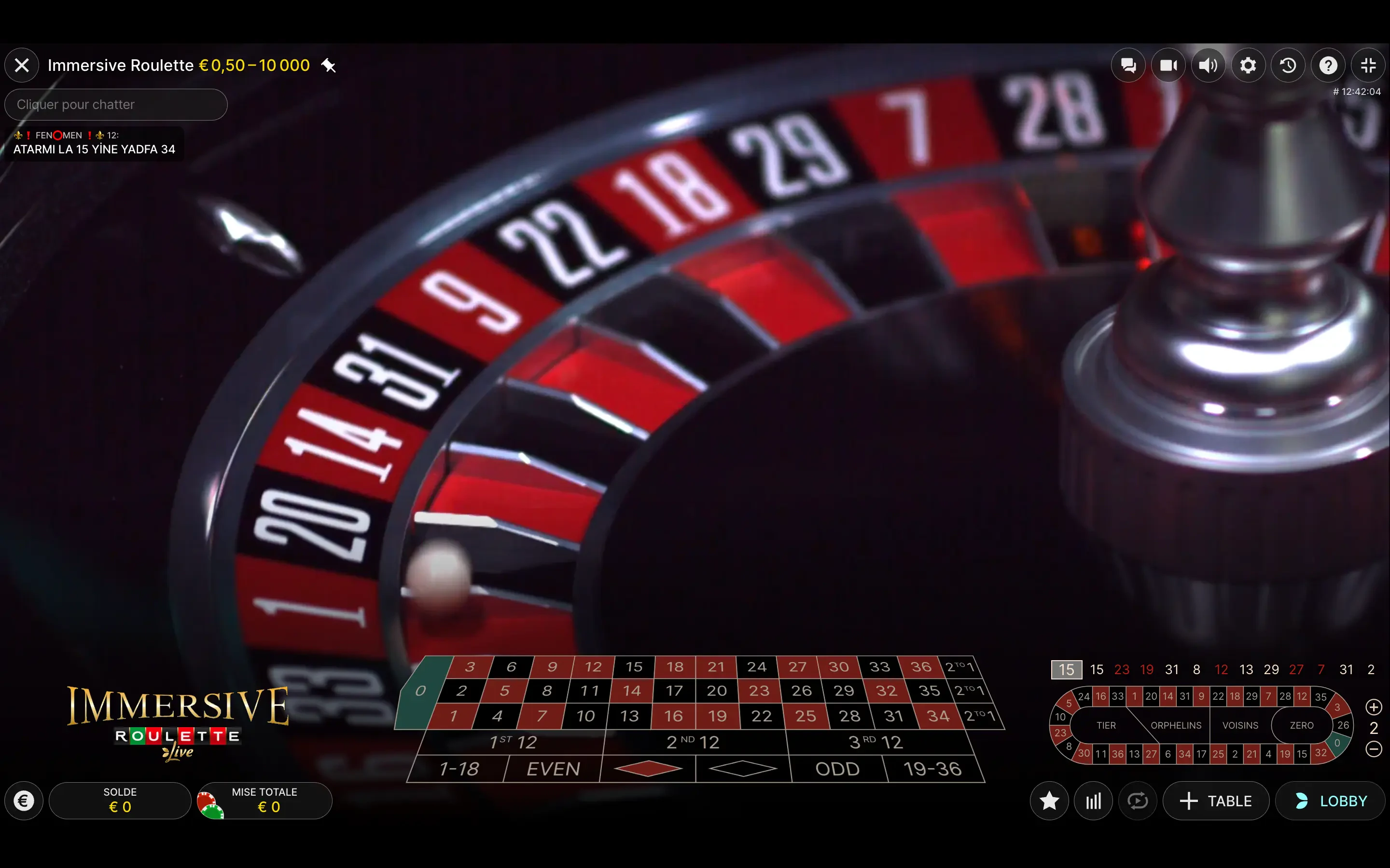 Immersive Roulette
