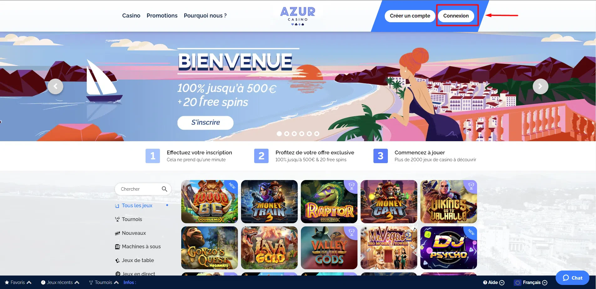 Connexion Azur Casino