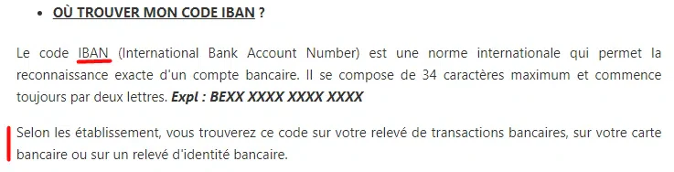 Code Iban