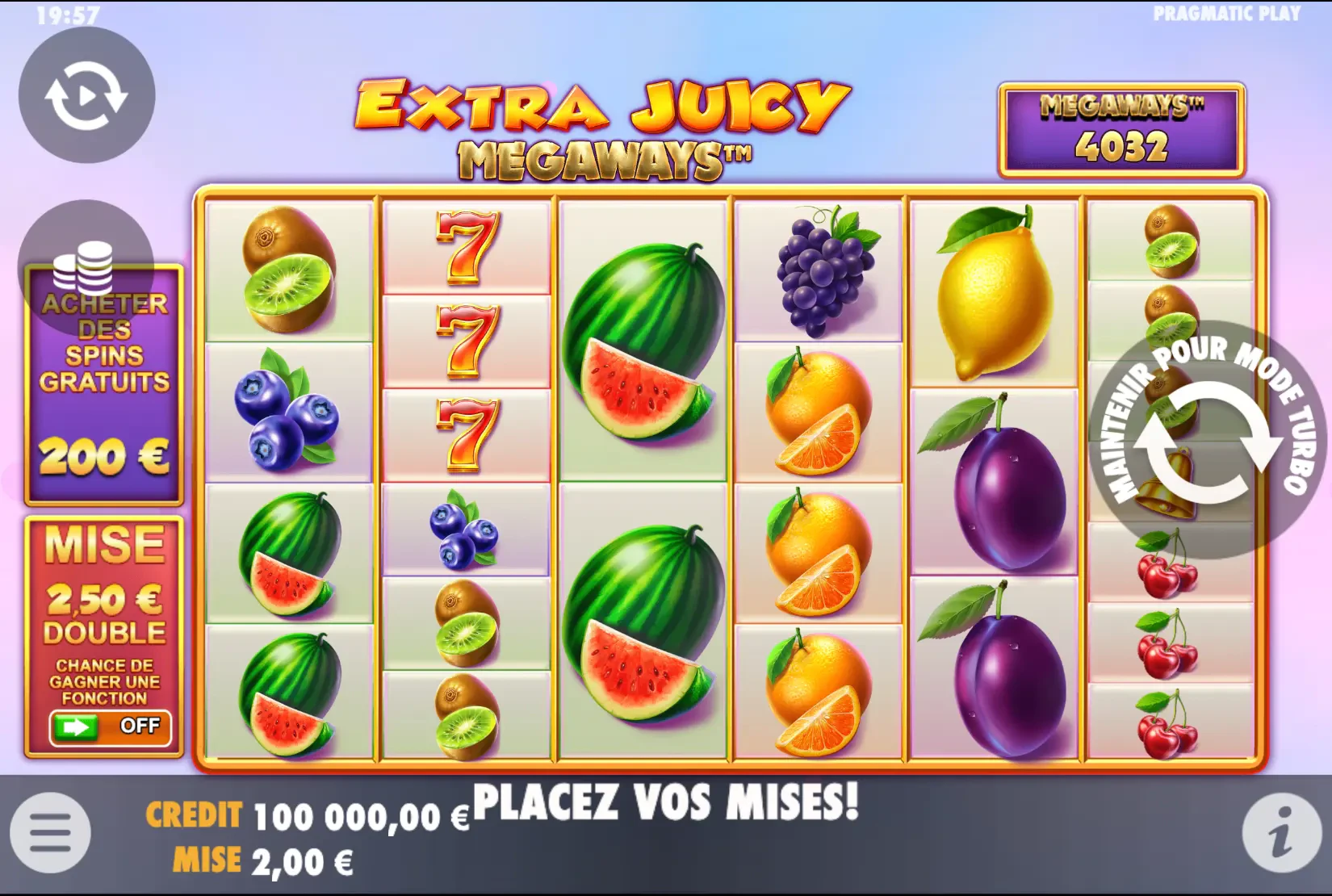 Extra Juicy Megaways tablette