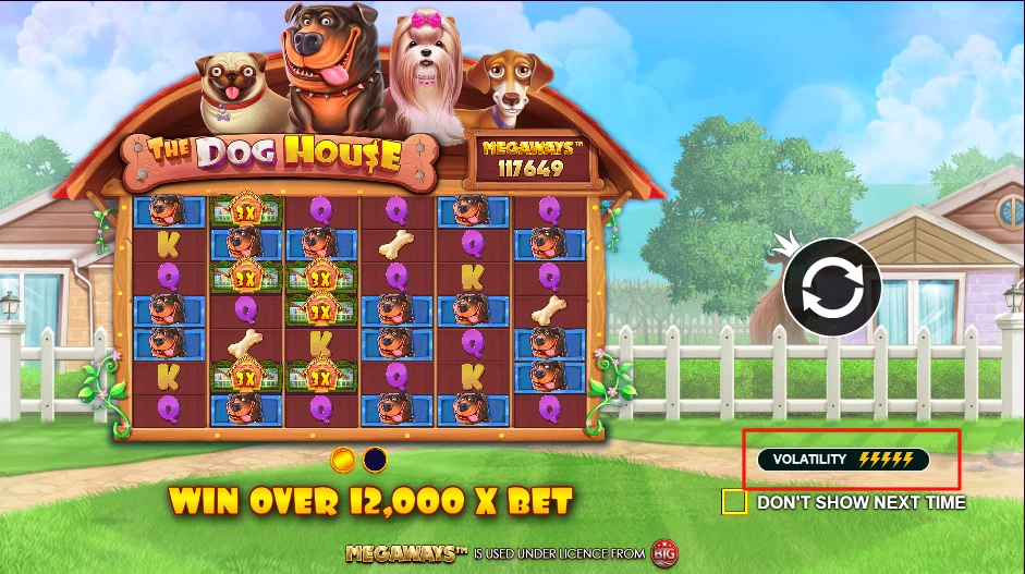 La volatilité sur une machine à sous est indiquée par des éclairs sur Pragmatic Play