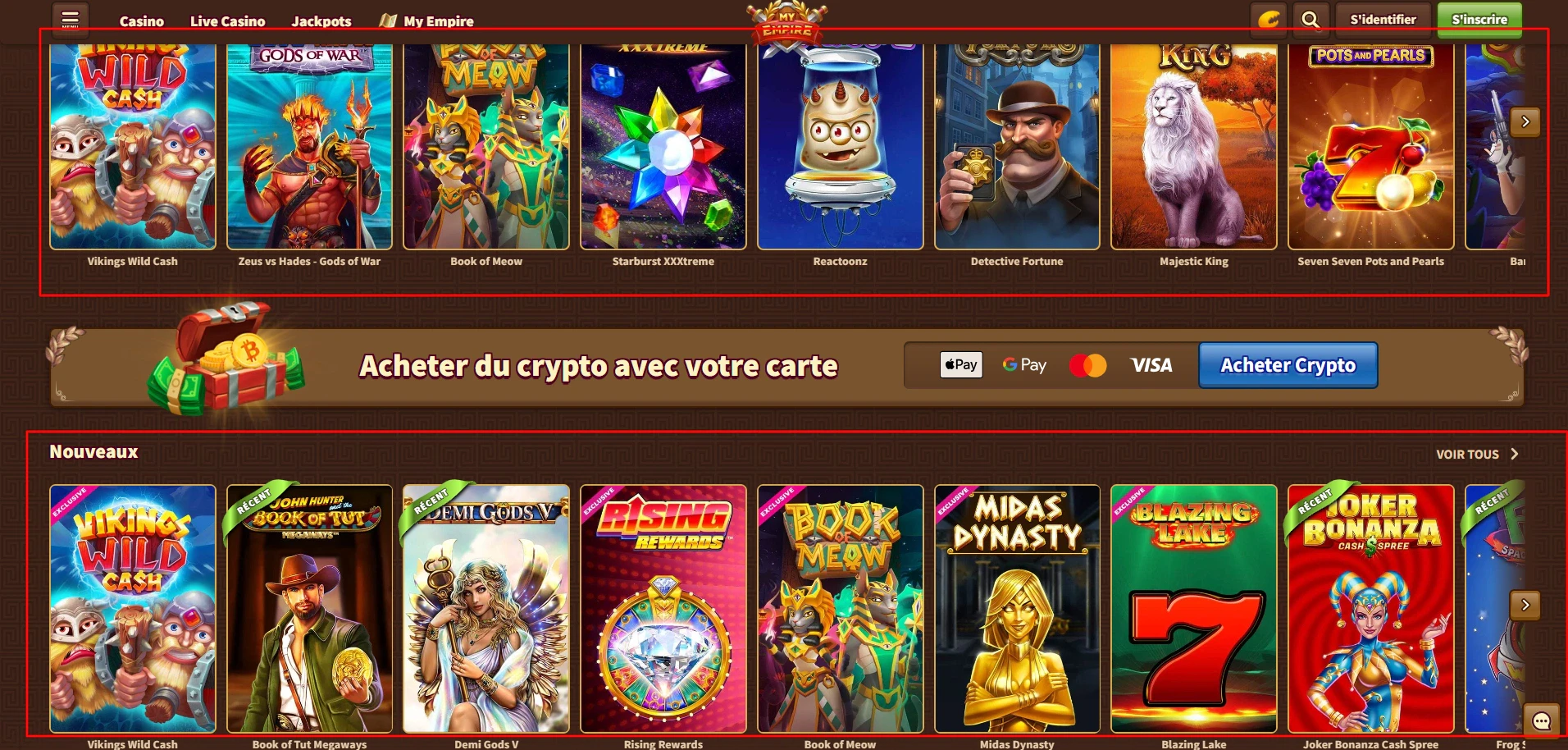 Plus de 8 500 machines à sous sont à découvrir sur MyEmpire Casino