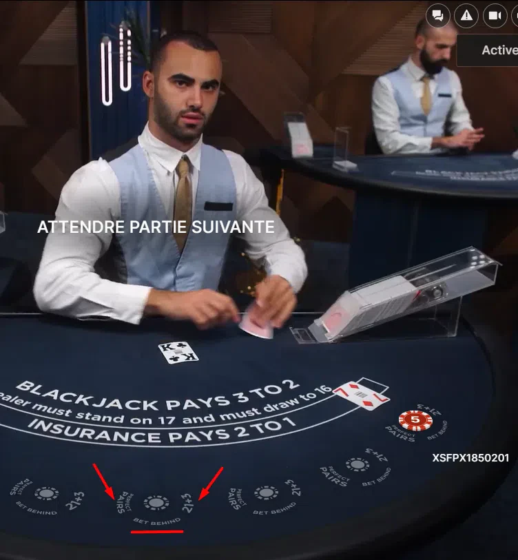 Mises sur le côté Blackjack