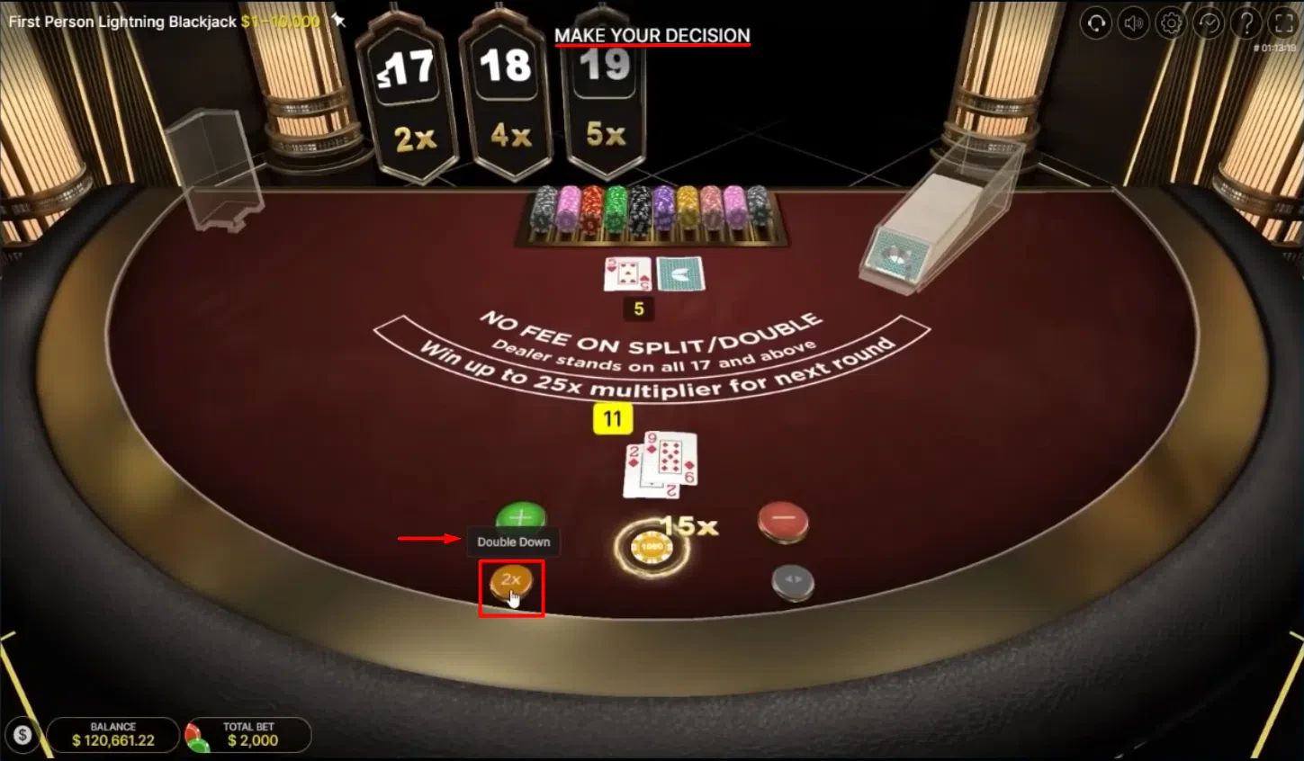 Double Lightning Blackjack