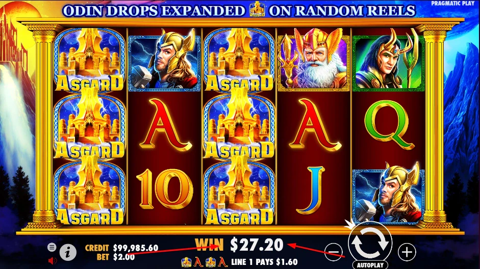 Asgard est une machine à sous très peu volatile sur laquelle vous pourrez réaliser un wager