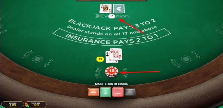 Cela signifie que le croupier a une main forte et que vous avez beaucoup de chance de perdre