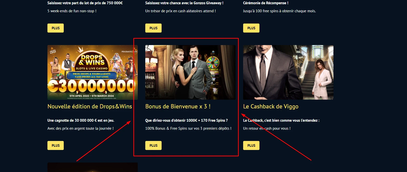 L'offre de bienvenue sur Viggoslots se trouve dans la section promotion