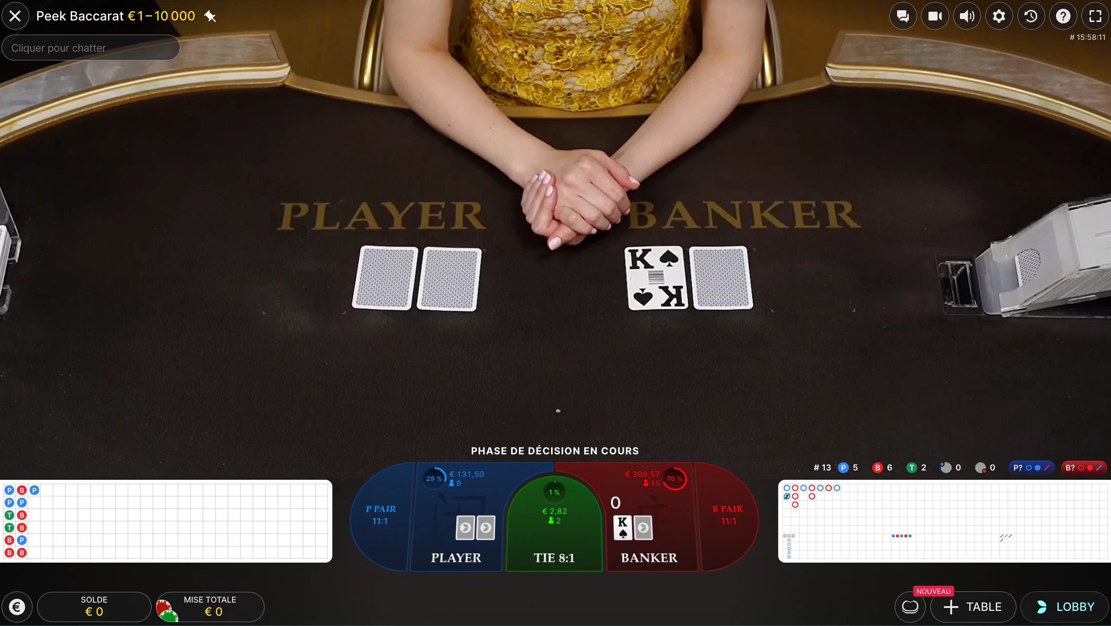 table peek baccarat