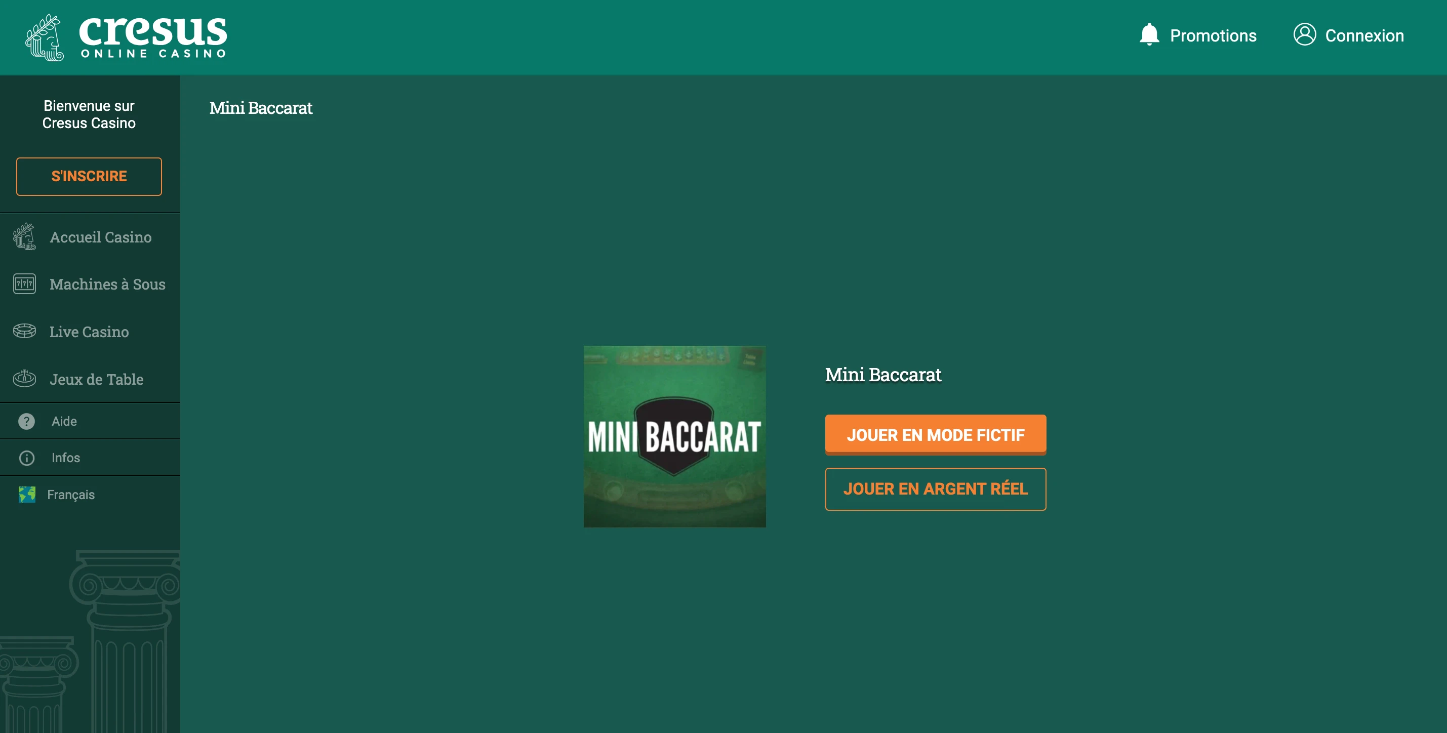 baccarat argent gratuit