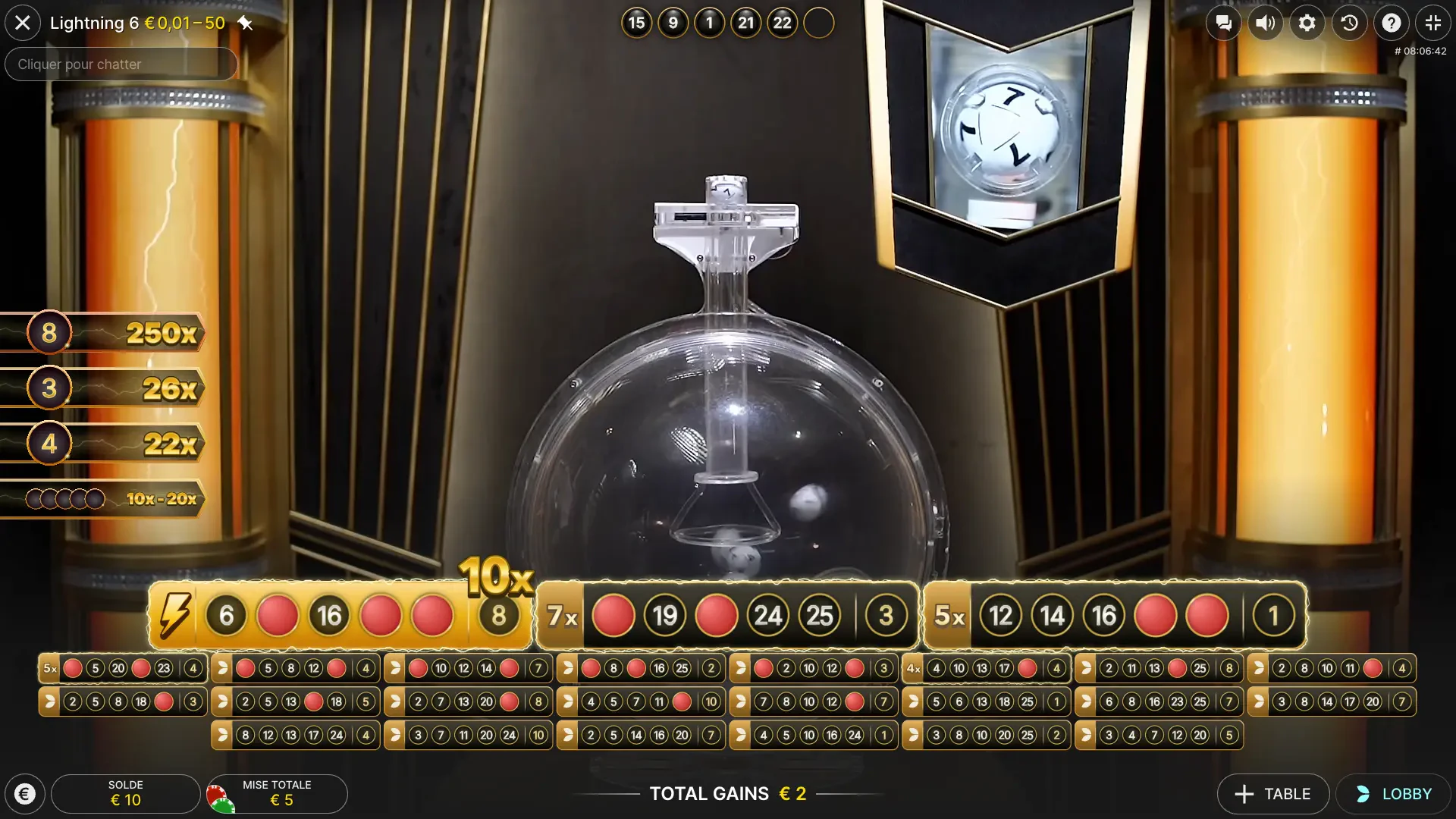 Lightning Lotto cartes