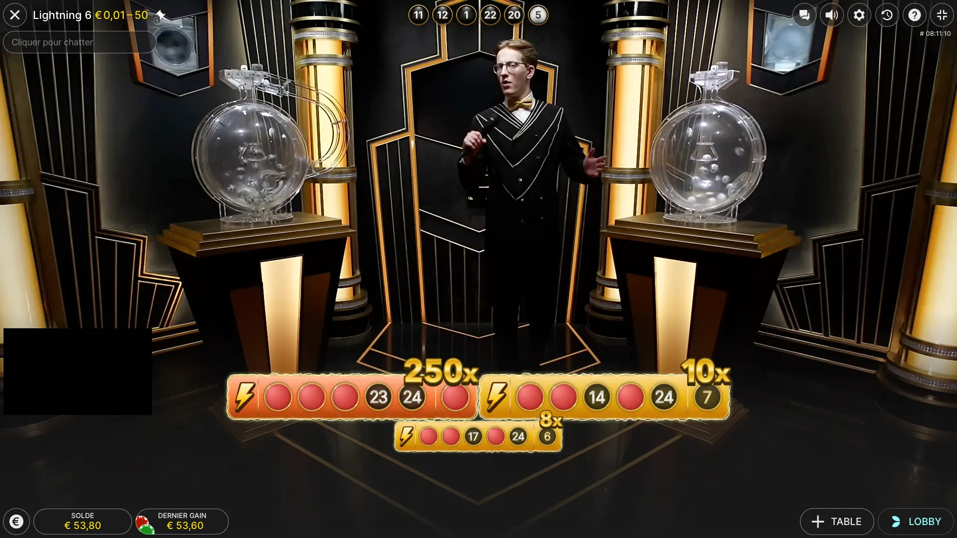 Lightning Lotto cartes mises en avant