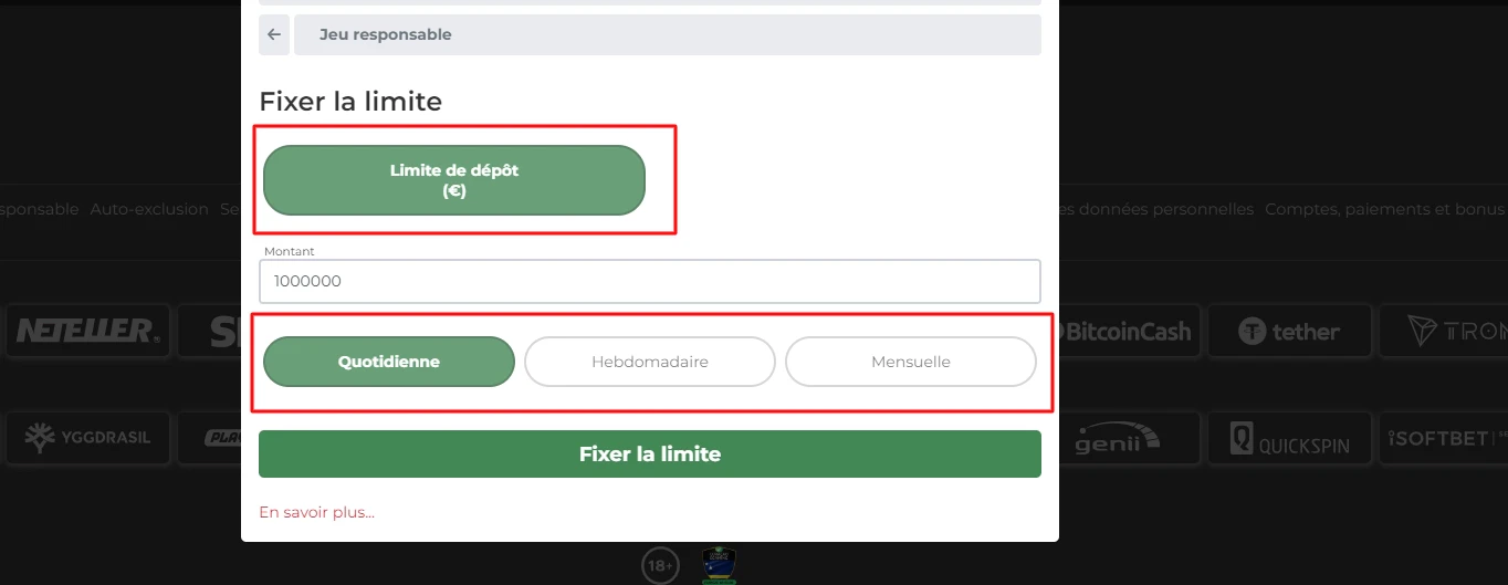 Il vous sera possible de vous fixer des limites et ainsi vous permettre de vivre une meilleure expérience sans vous mettre en danger financièrement