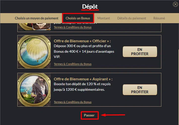 Annuler bonus de dépôt