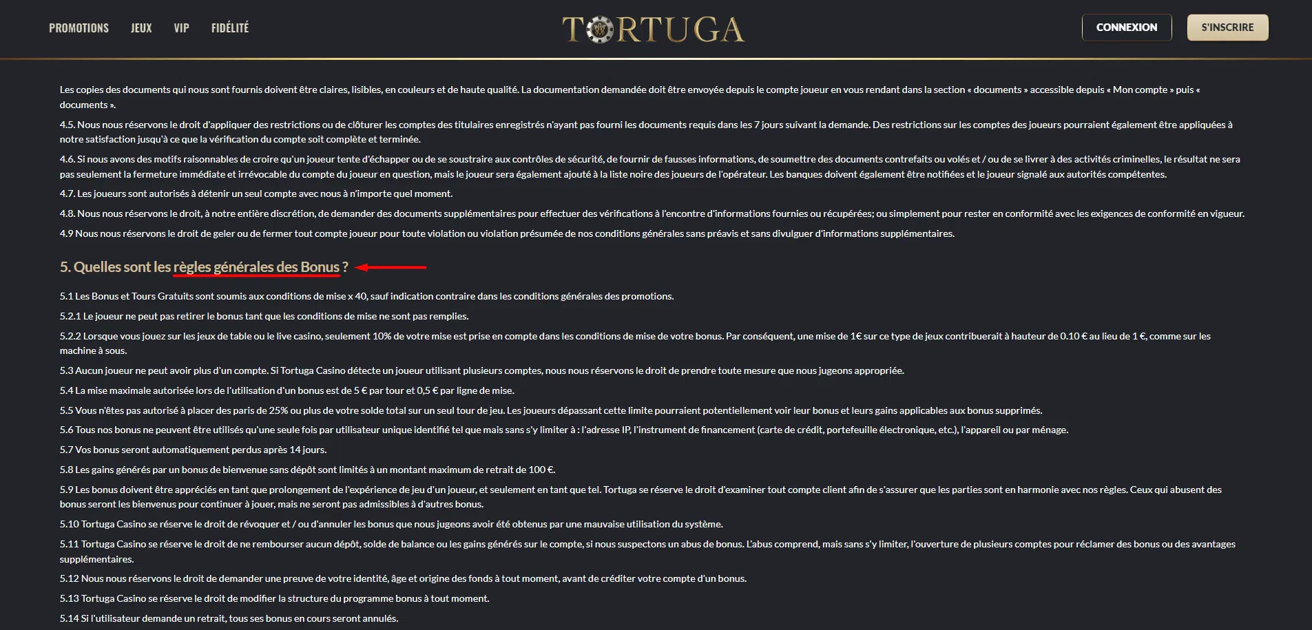Règles générales des bonus