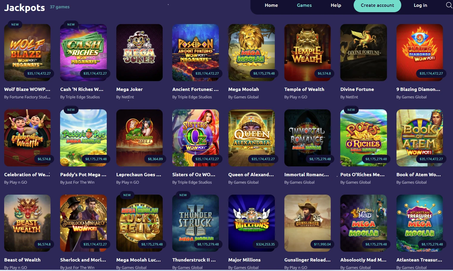SpinAway Progressive Jackpot Games