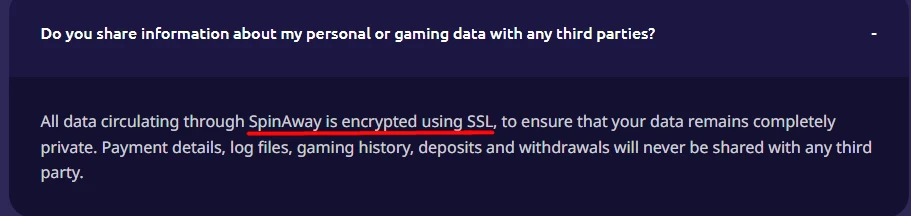 SpinAway Security Measures