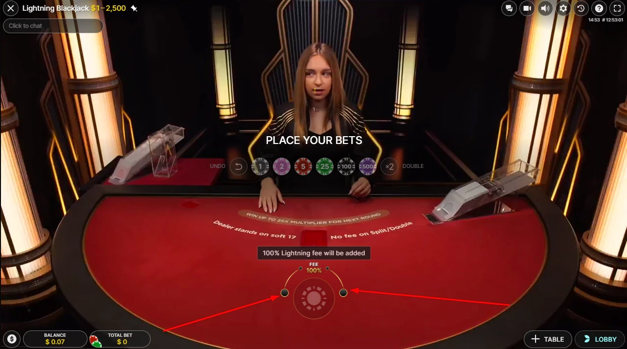 Lighning blackjack