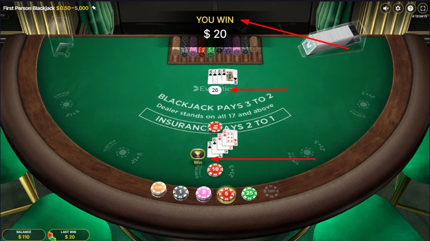 Le blackjack est en 21