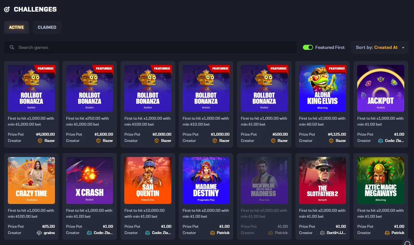 Rollbit Challenges