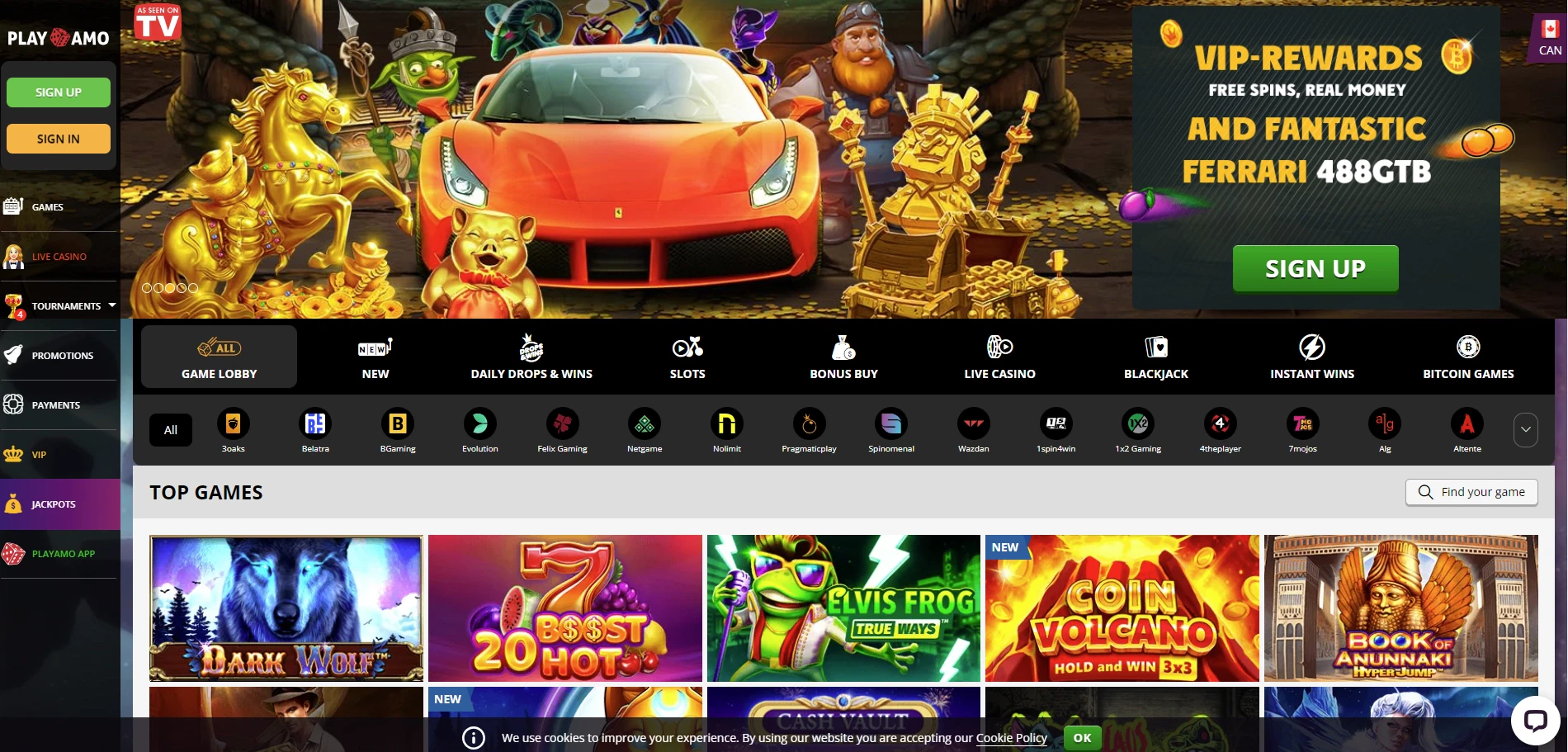 PlayAmo Home Page