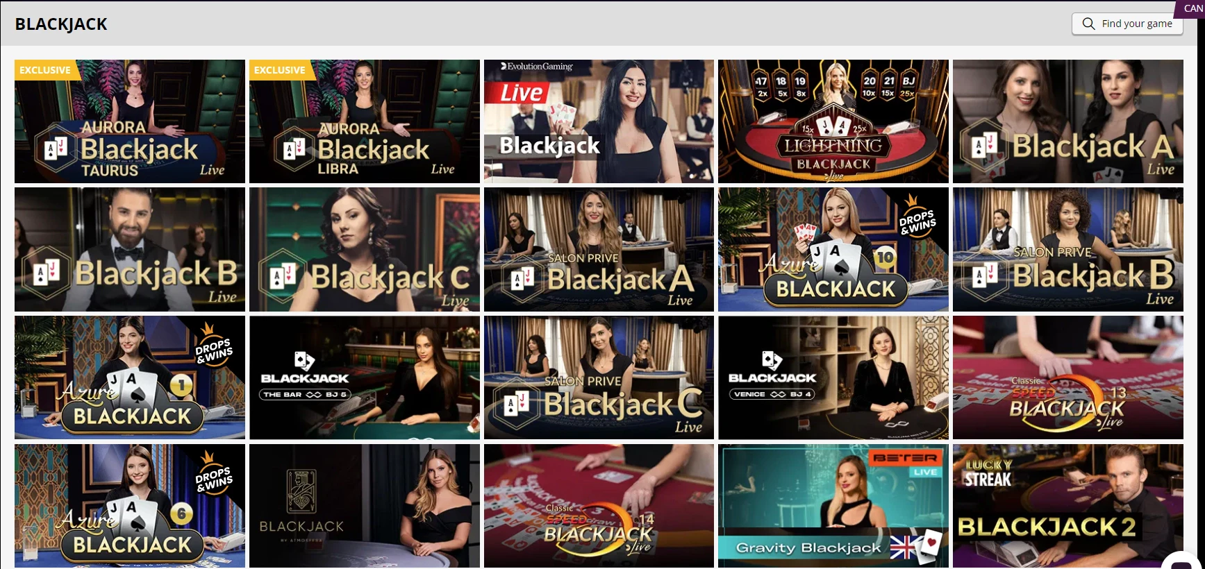 PlayAmo blackjack
