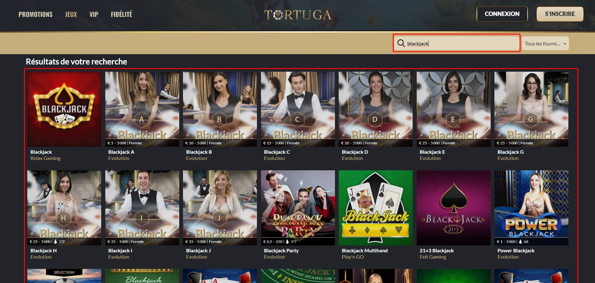 Tortuga blackjack