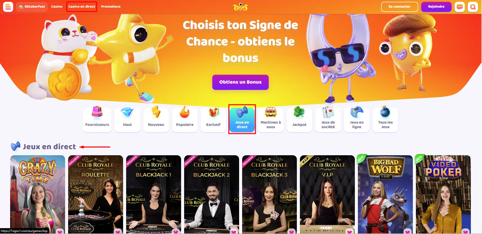 7Signs live casino