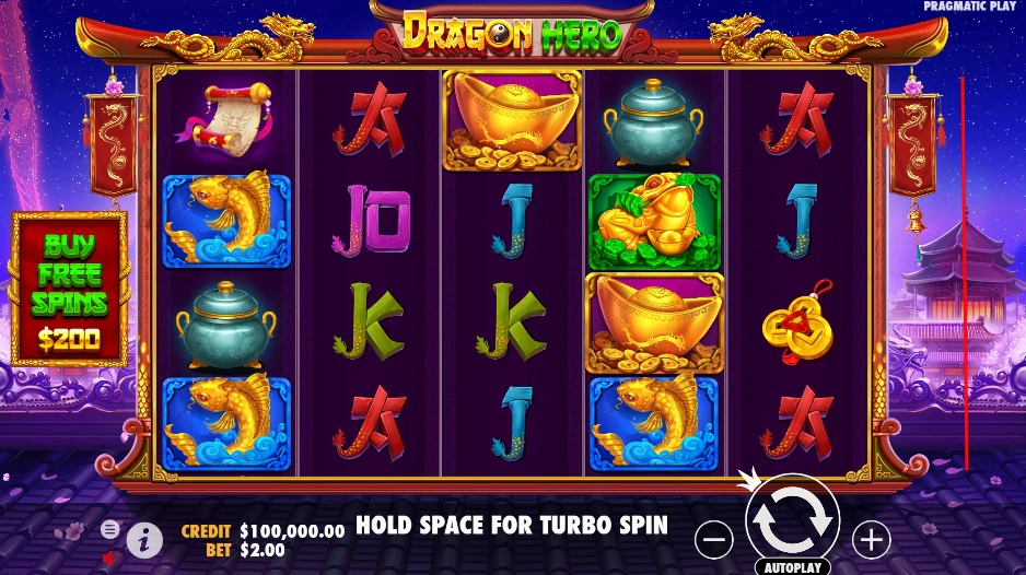 Dragon Hero est une machine à sous qui est assez volatile