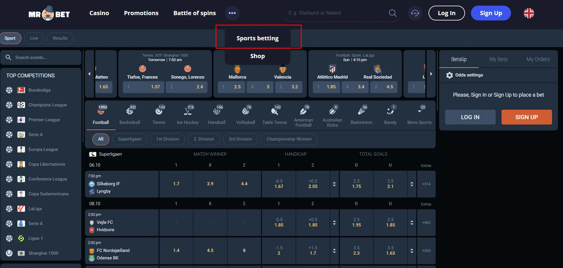 MrBet sports betting