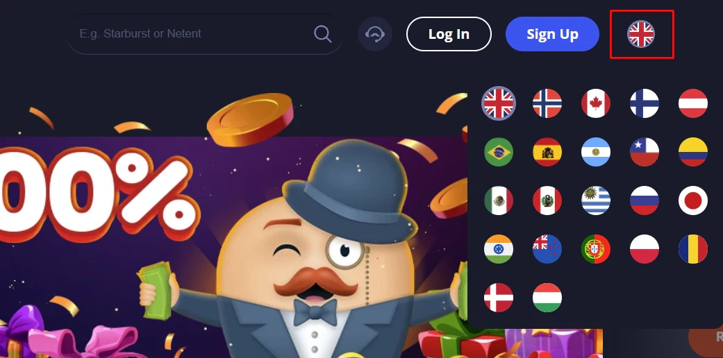MrBet languages