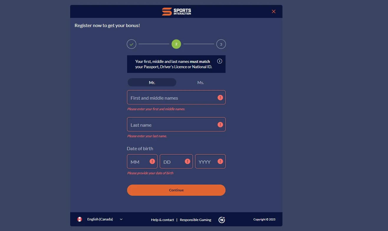 SIA Casino account creation 2
