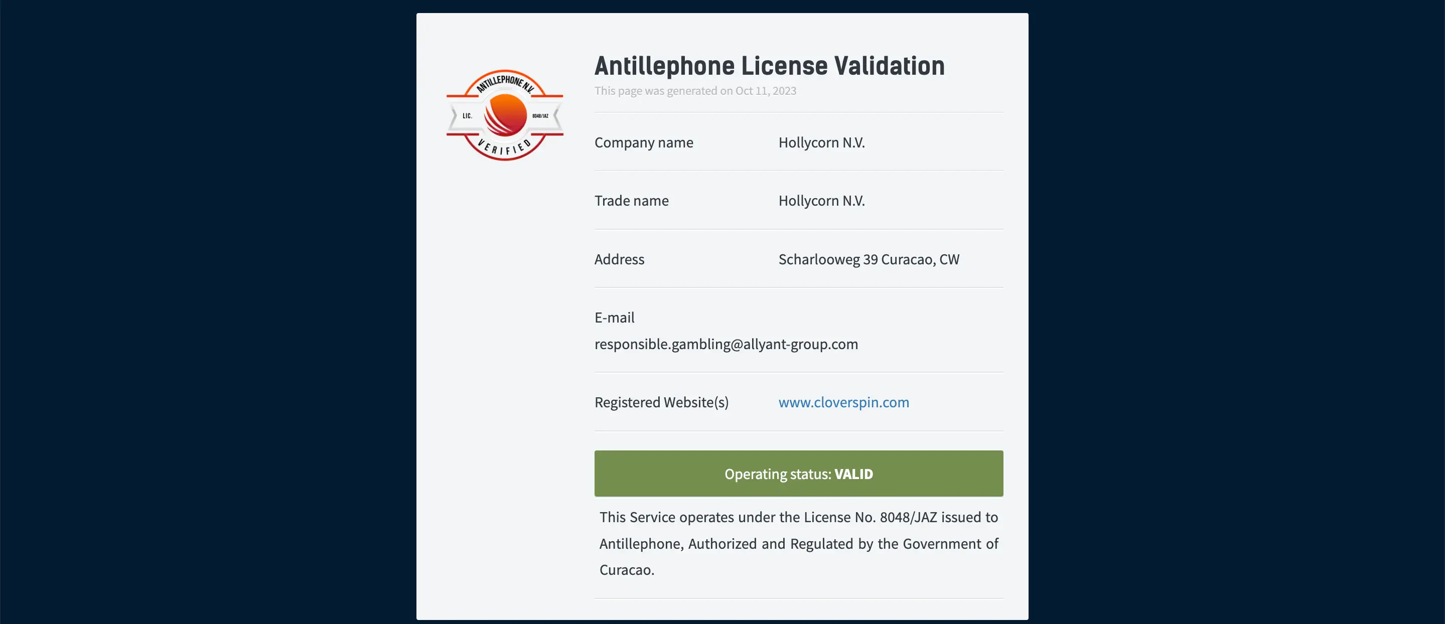 Licence Cloverspin