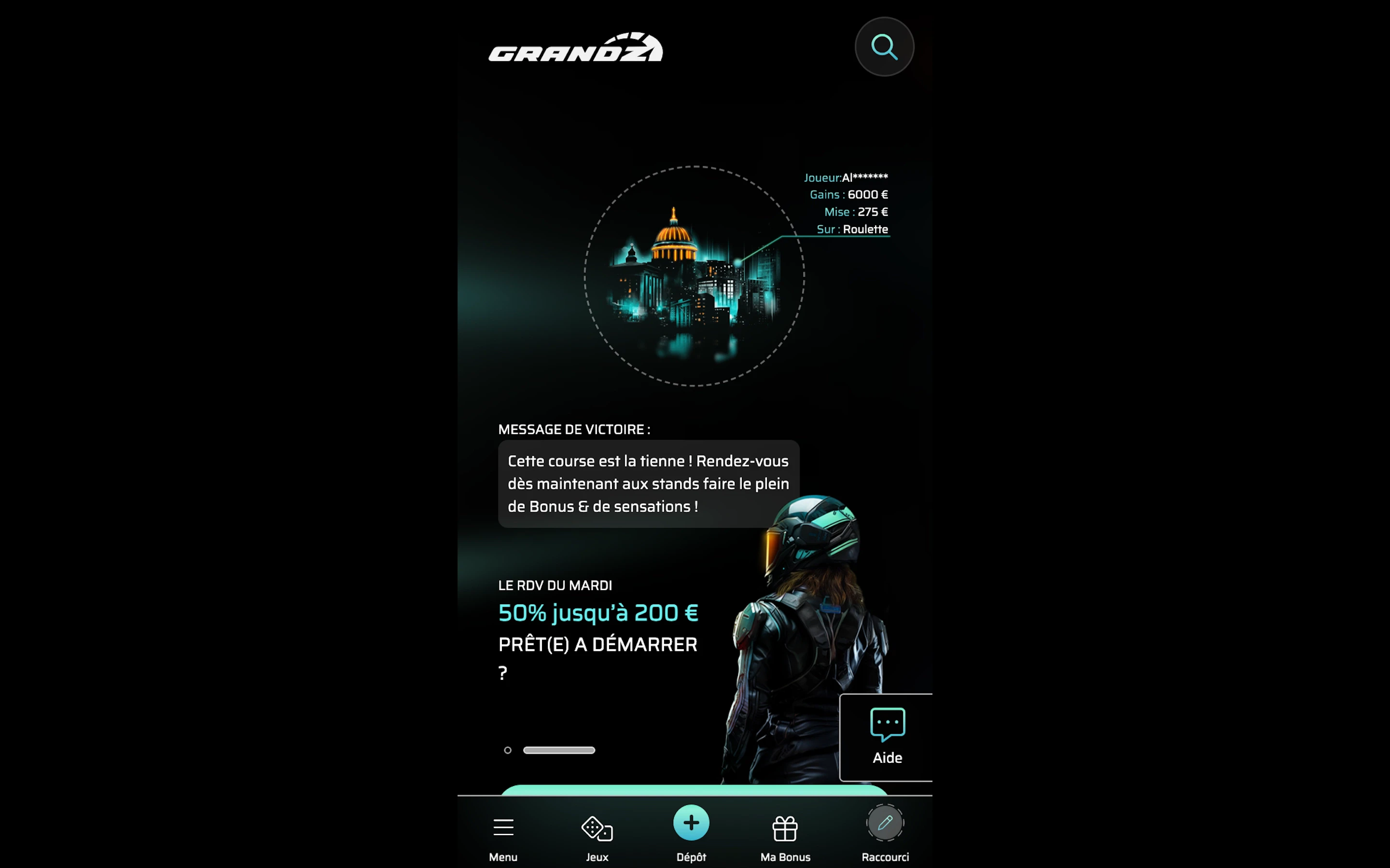 grandz casino sur mobile
