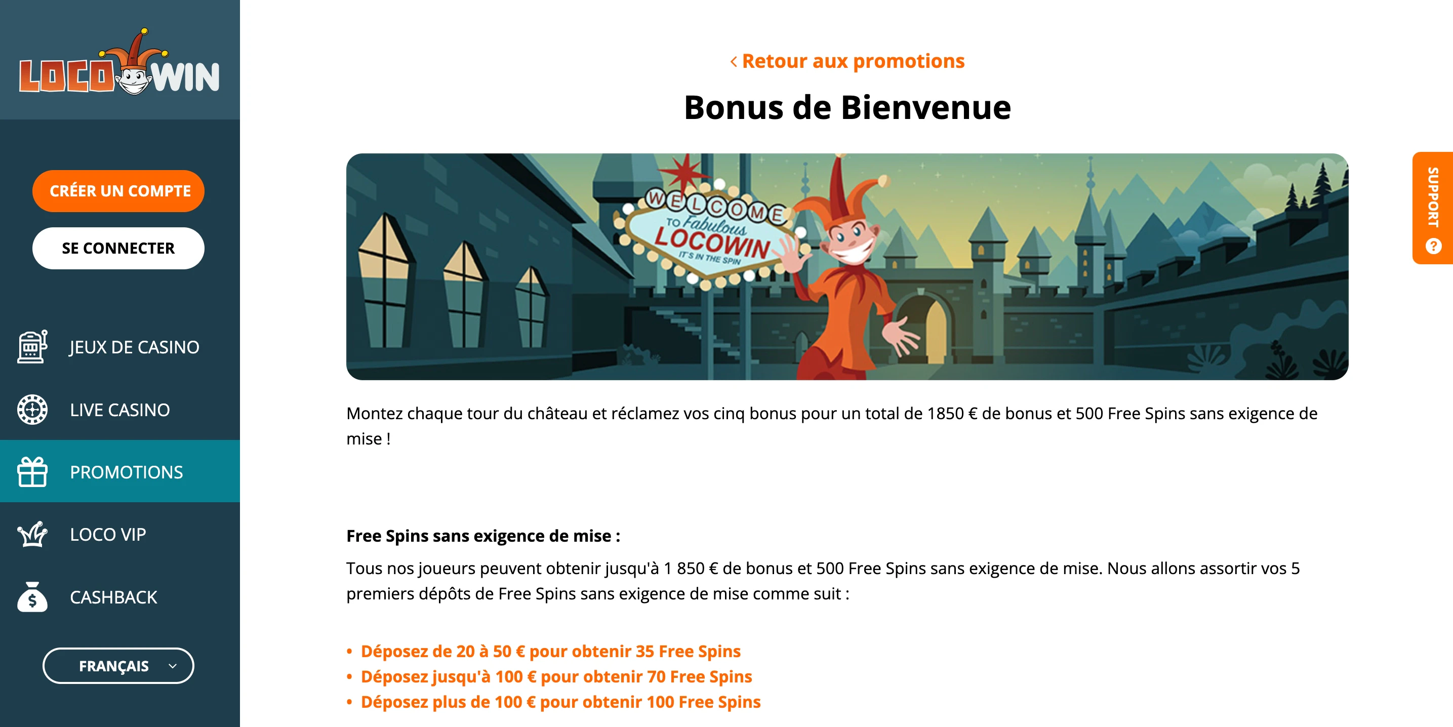 bonus de bienvenue locowin