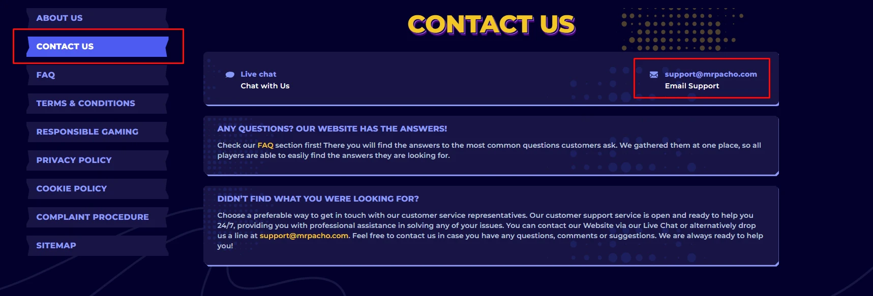 MrPacho Contact Page