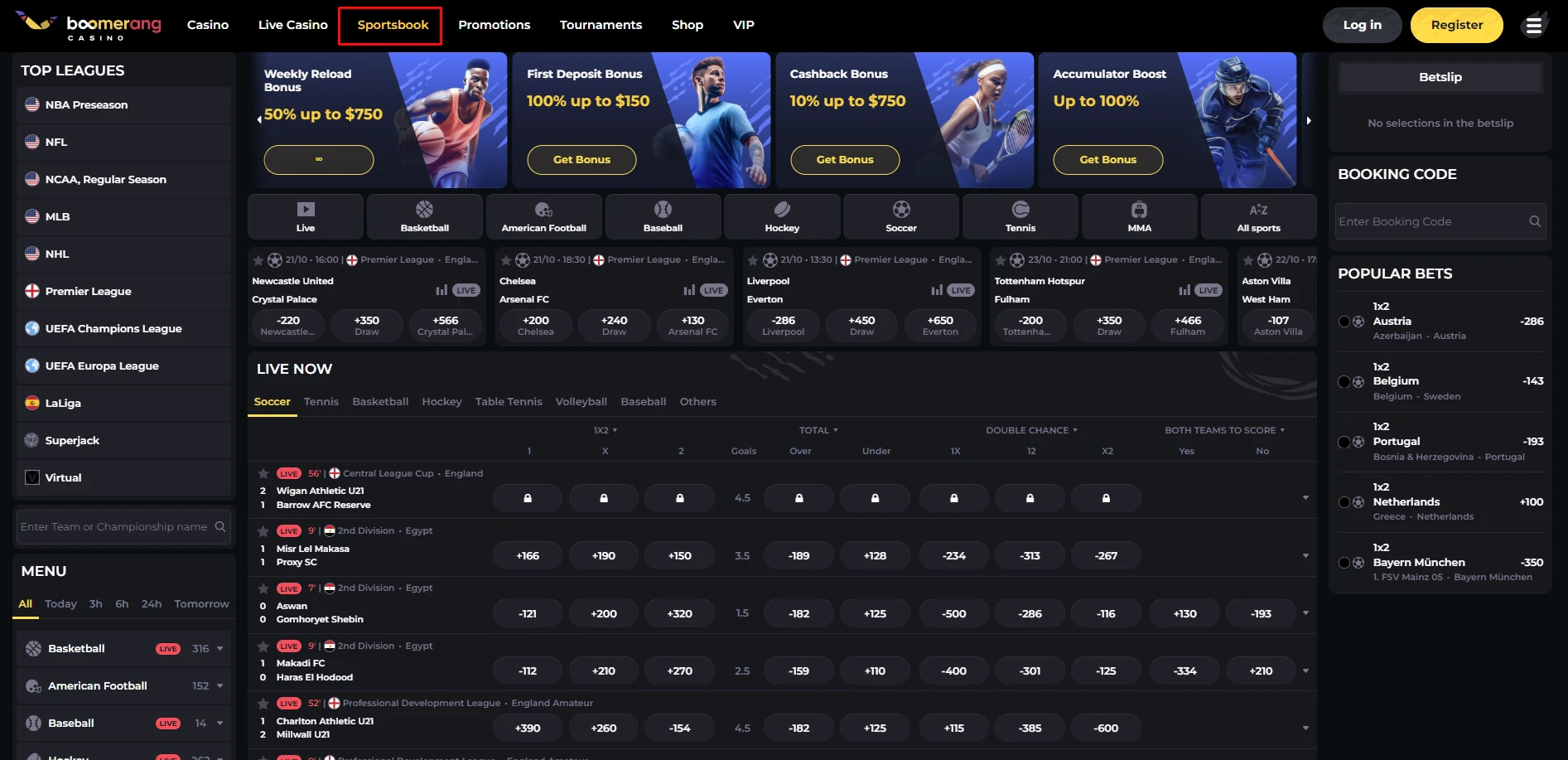 Boomerang Casino Sportsbook