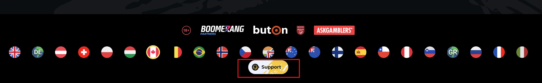 Boomerang Casino Support