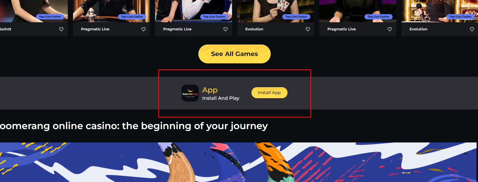 Boomerang Casino App
