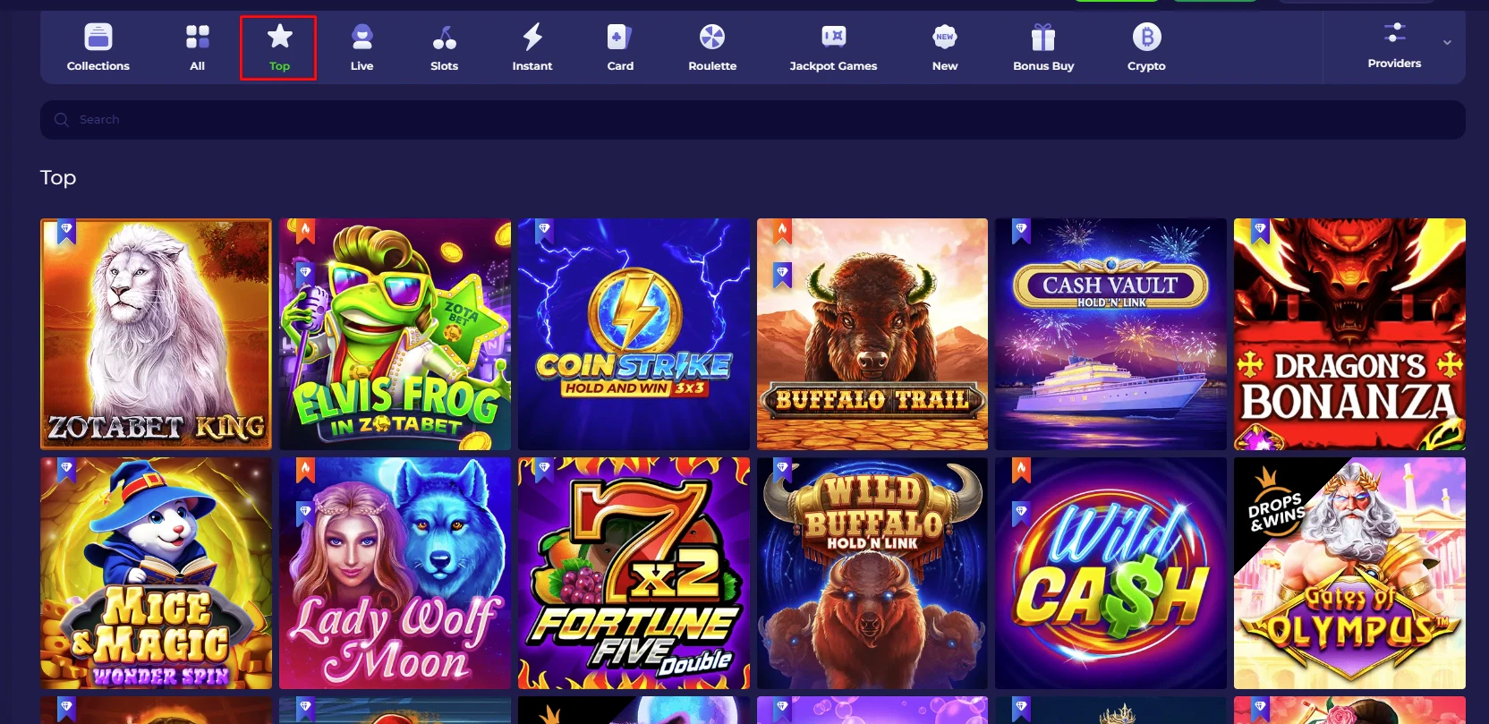 ZotaBet Top Games