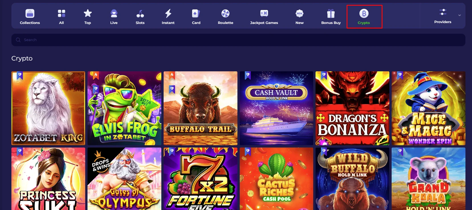 ZotaBet Crypto Games