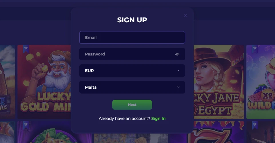 ZotaBet Account Creation 1