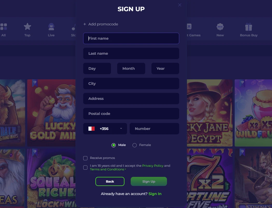 ZotaBet Account Creation 2
