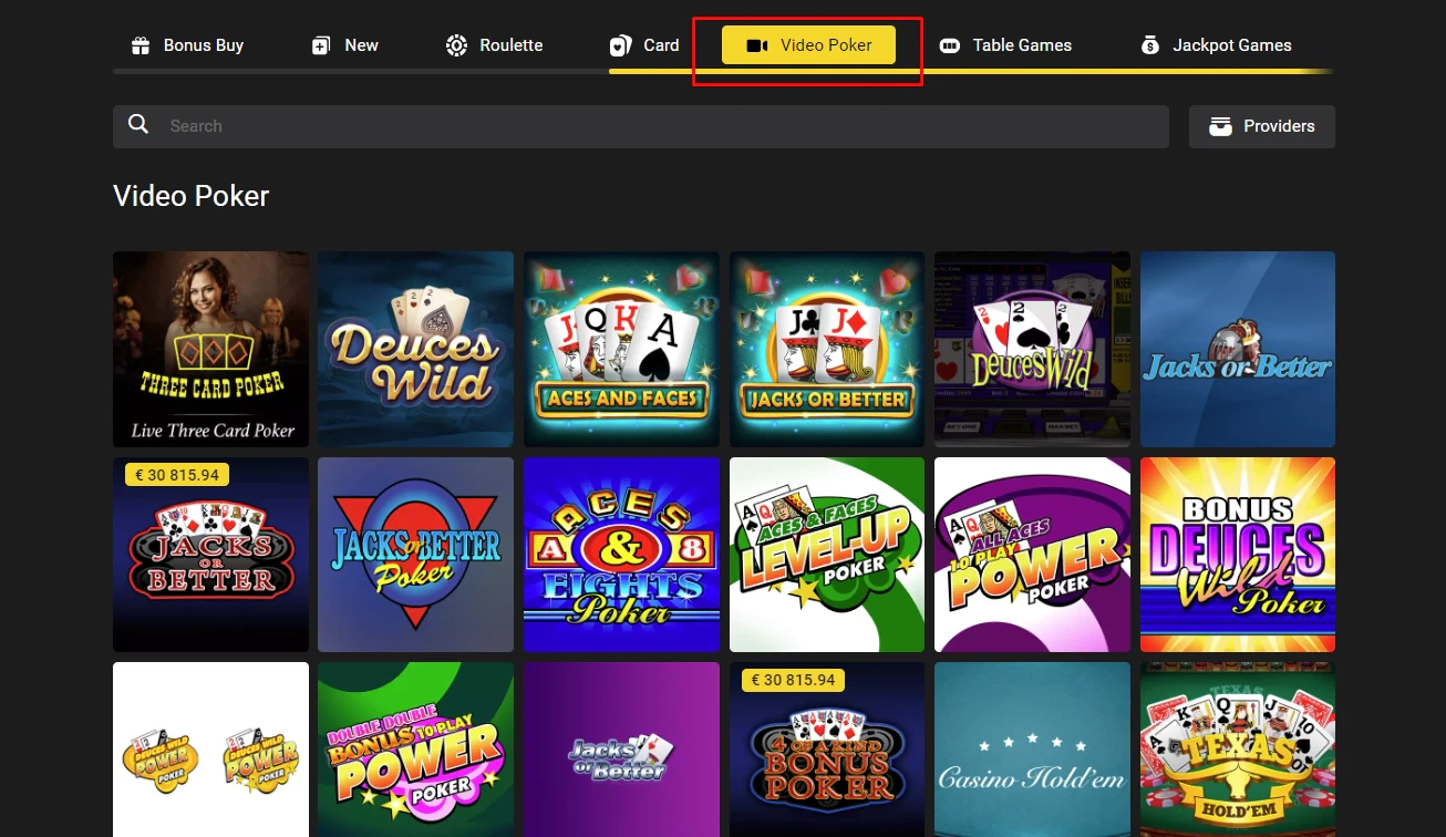 BetiBet Video Poker