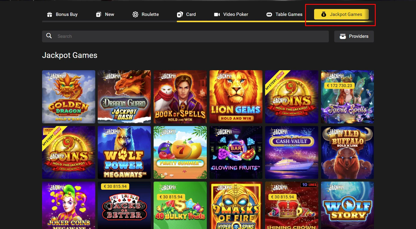 BetiBet Jackpot Games