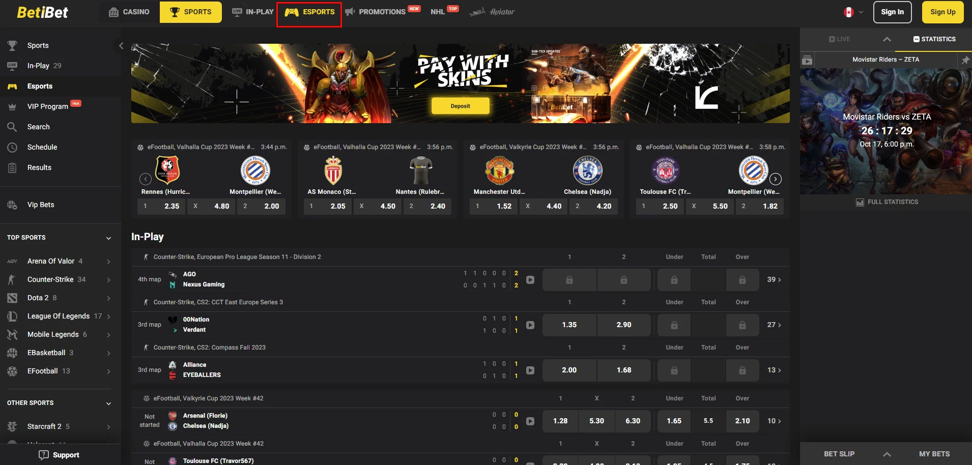 BetiBet e-sports