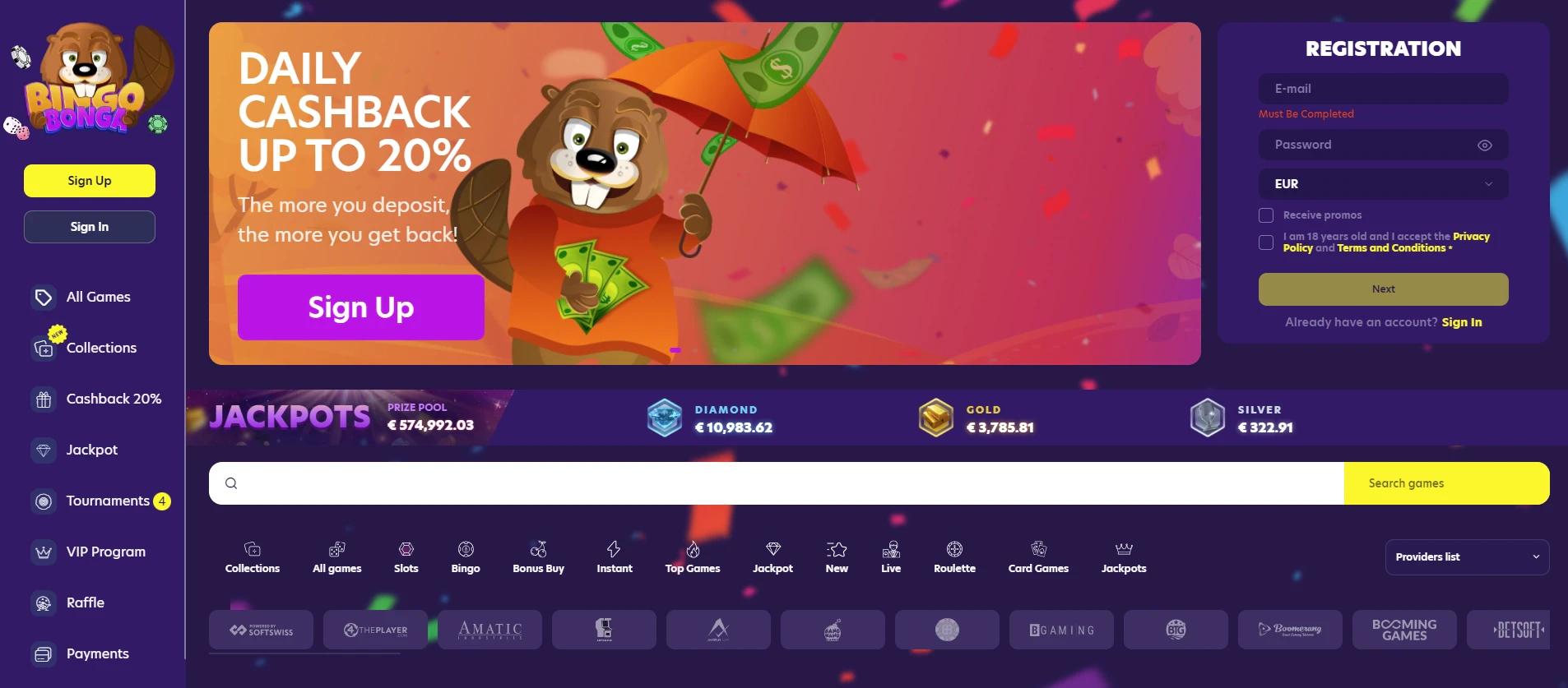 BingoBonga Home Page