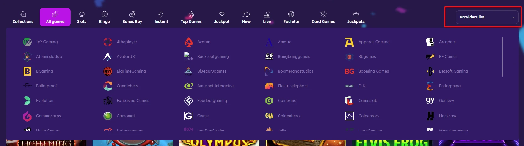 BingoBonga Software Providers