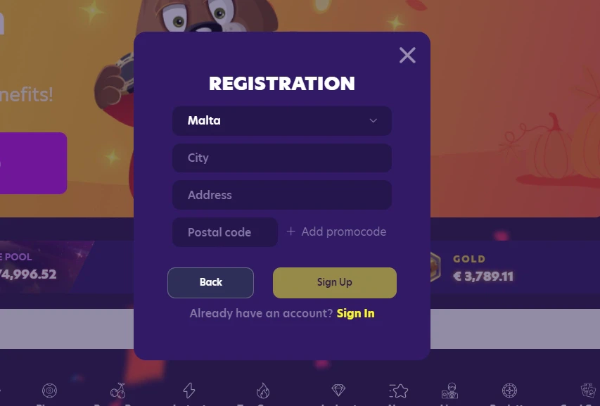 BingoBonga Create Account 3