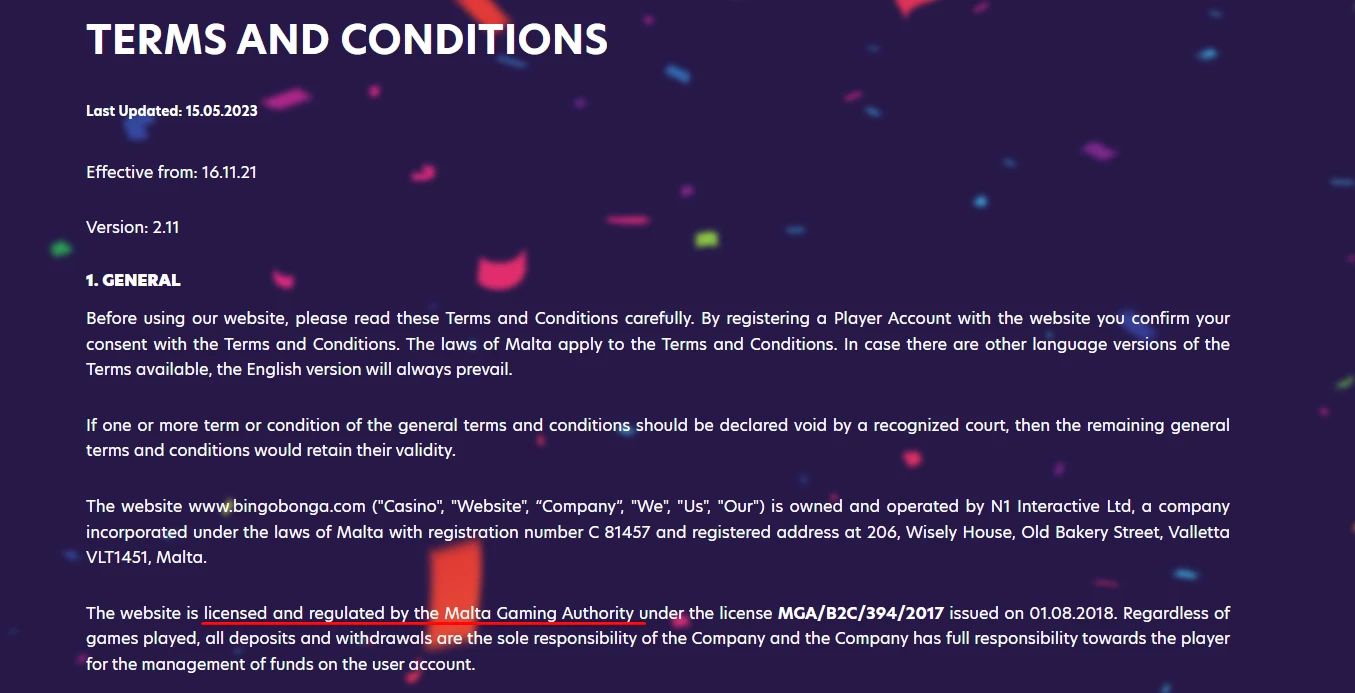BingoBonga License