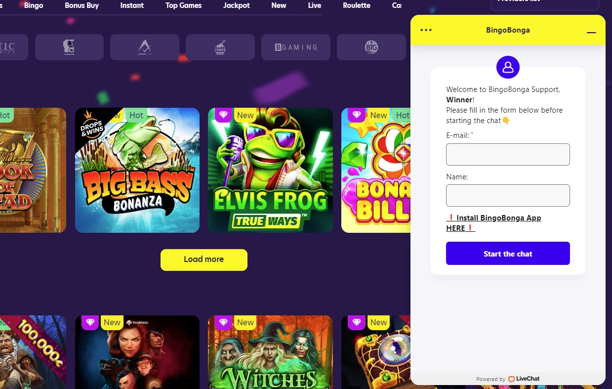 BingoBonga Live Chat